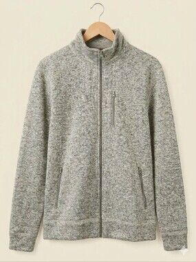 Lucky Brand Men's Light Heather Gray Full-Zip Sweater Jacket